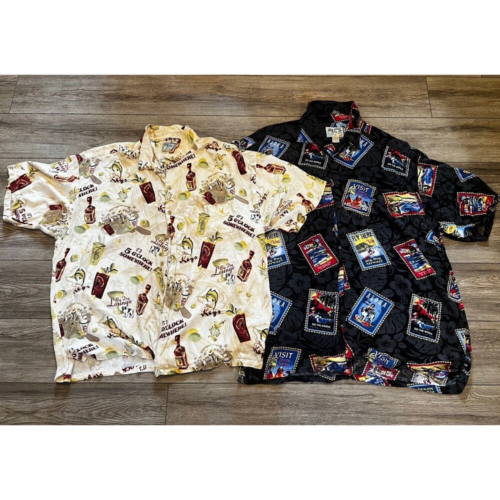 Big Dogs Vtg Hawaiian Shirt Mens 3X 3XL 100% Rayon Tropical Drink  Hawaii (2)
